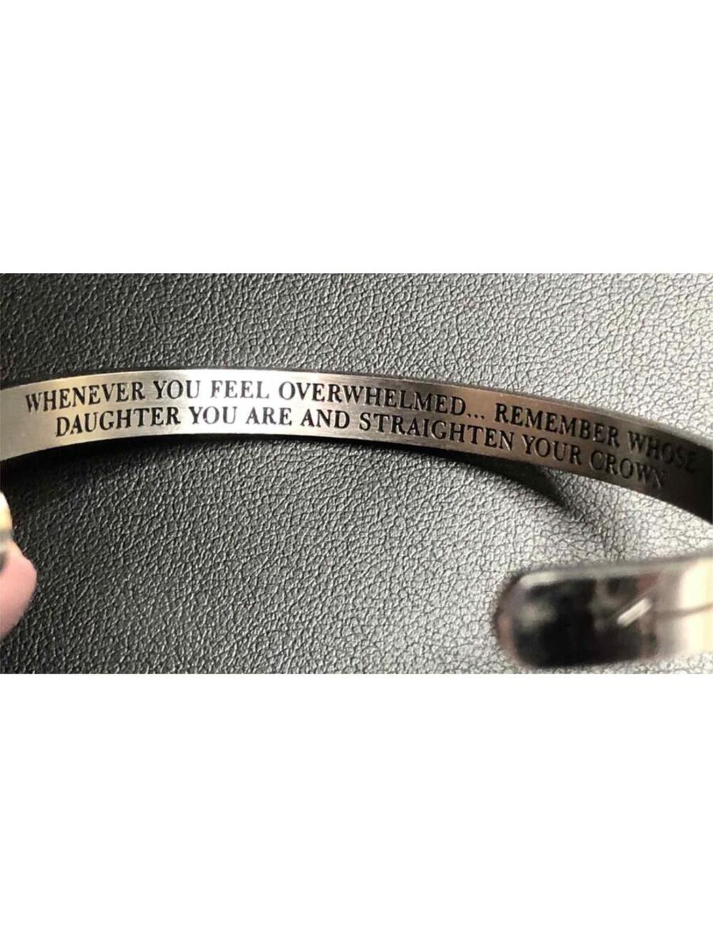 6347 Mint & Lily "Remember whose Daughter you are" Cuff stainless steel bracelet